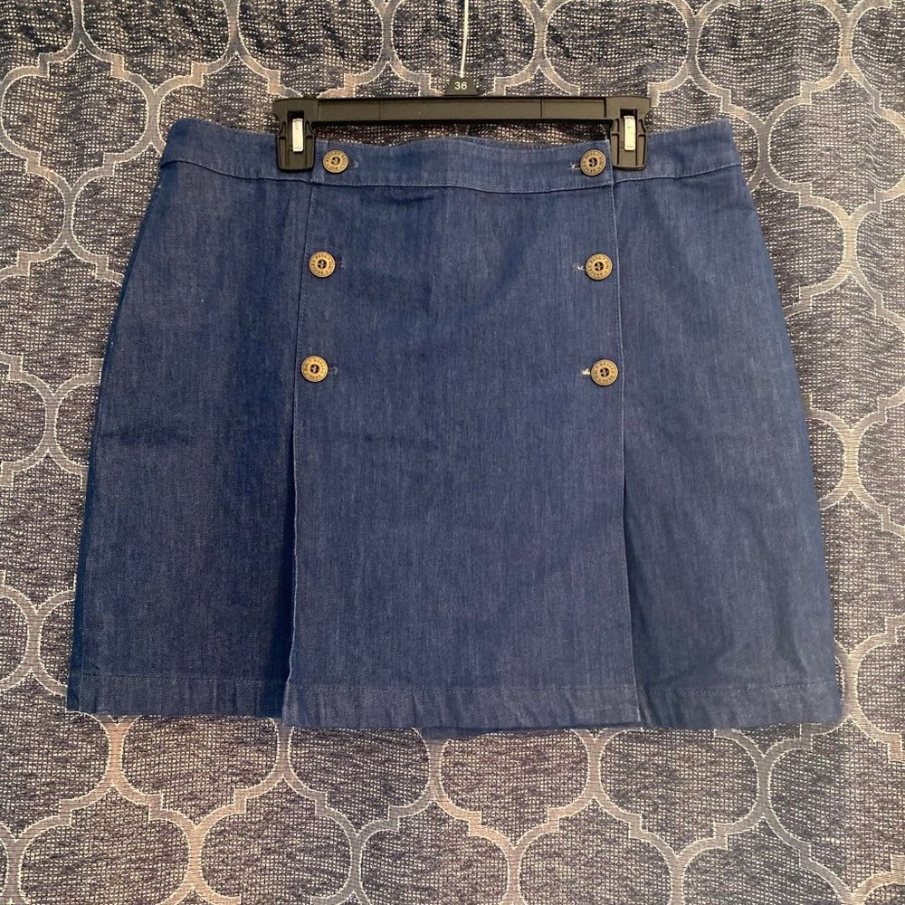 Brooks Brothers women's size 14 button down mini jean skirt NWOT